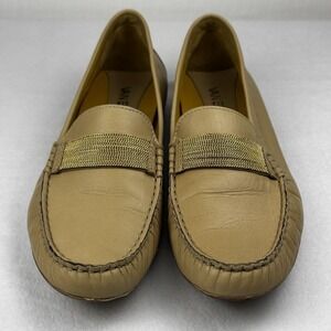 Vaneli Arles Leather Loafers Driving Shoes‎ Size 10A Nude/Beige MSRP $150